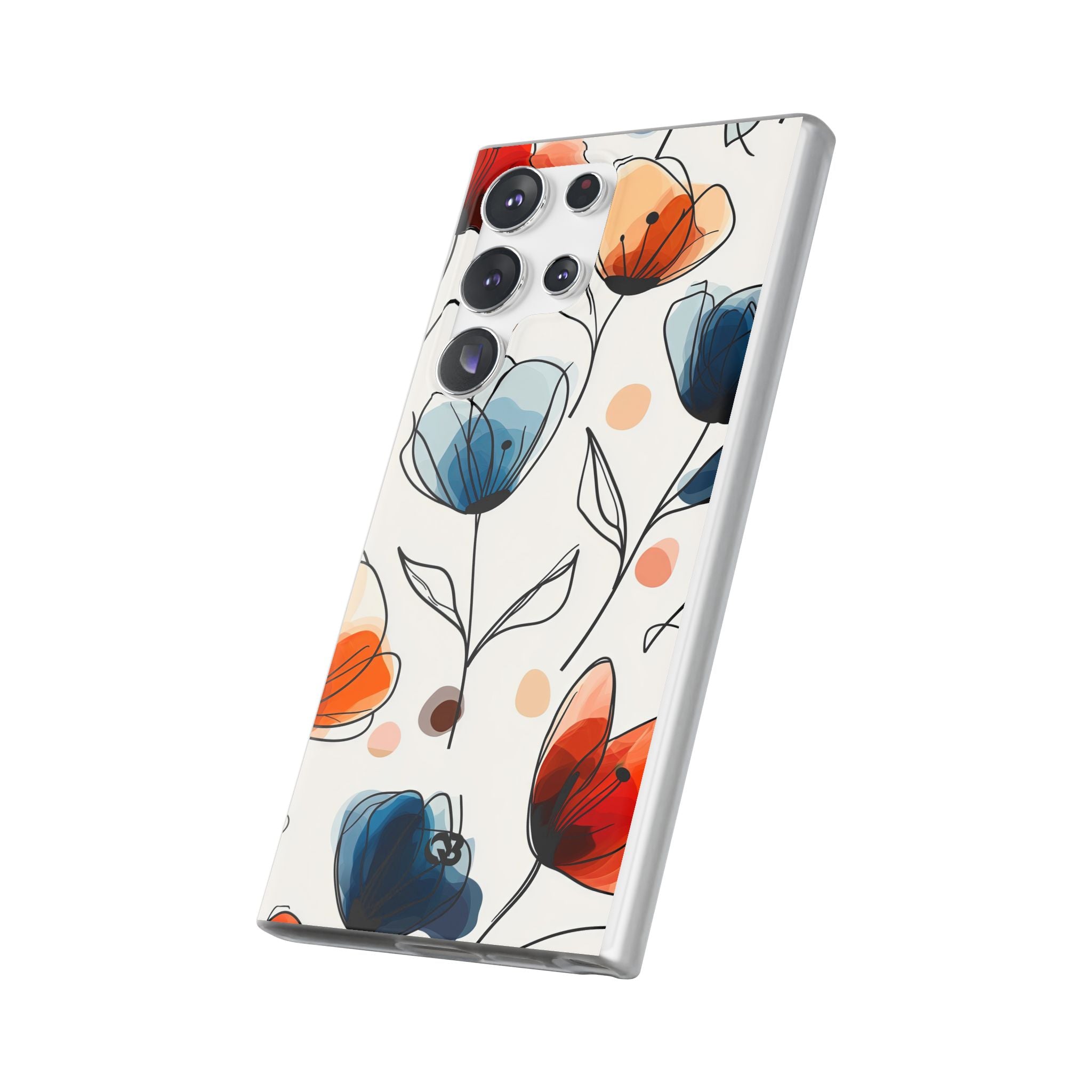 Ink Watercolor Tulips · Soft Custodia per Samsung