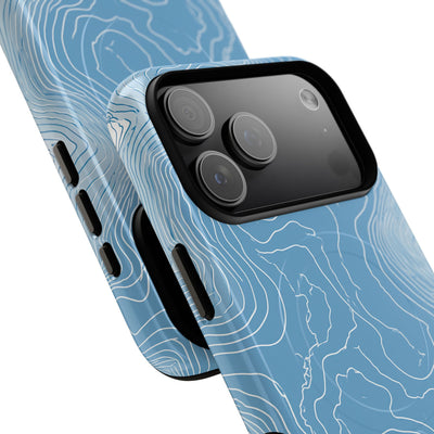 Blue Tough 2.0 Magsafe Phone Case for iPhone - Glacial Ridge Topo
