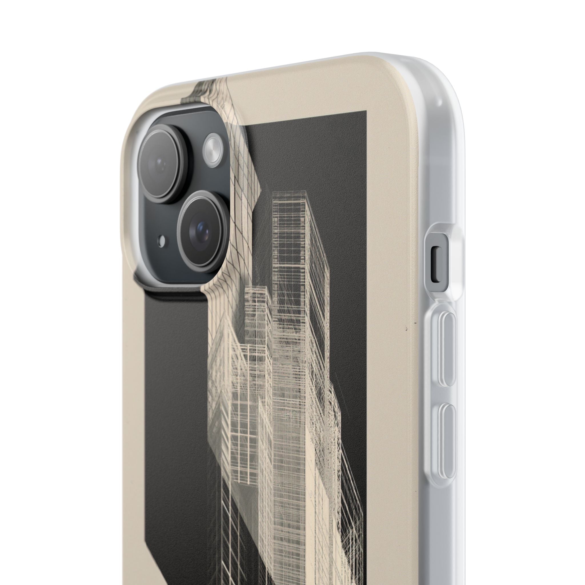 Beige Lite Phone Case for iPhone - Monolith Urban Grid