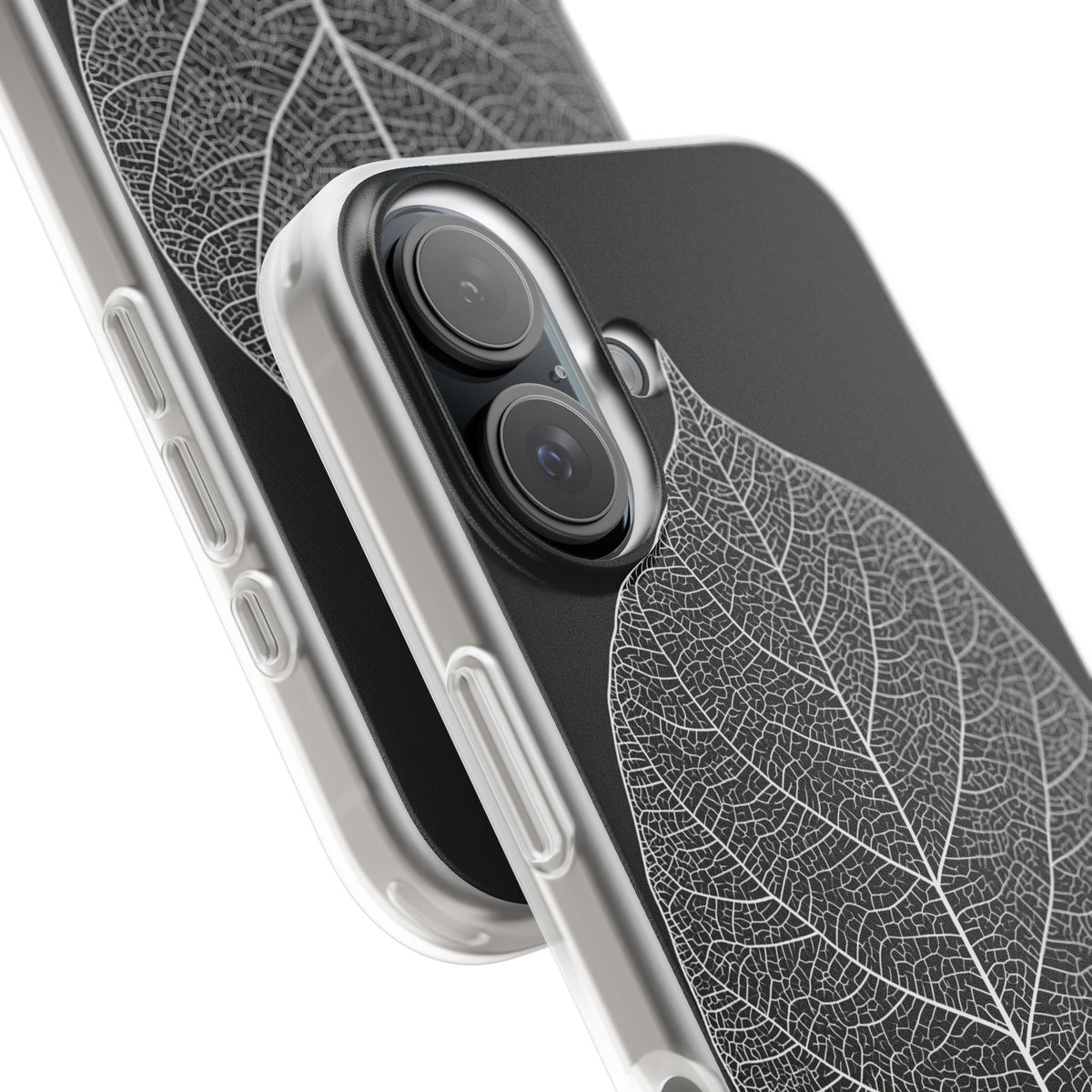 Monochrome Leaf Skeleton · Lite Phone Case for iPhone ·  Black