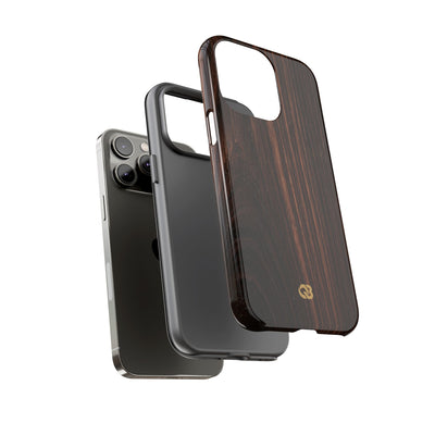 Brown Tough Phone Case for iPhone - Burnished Mahogany Grain
