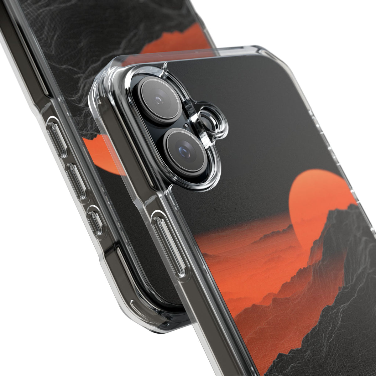 Solar Ridge Mesh · Clear Impact Magnetic Phone Case for iPhone · Black
