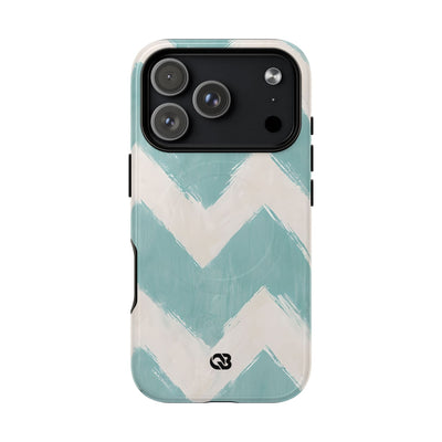 Teal Painted Chevron · Tough+ Phone Case for iPhone · Magsafe