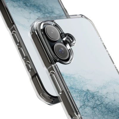 Teal Impact MagSafe Phone Case for iPhone - Cyan Vector Lattice