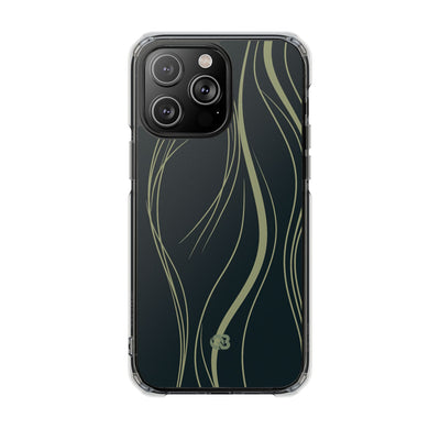 Green Impact MagSafe Phone Case for iPhone - Obsidian Sage Flow