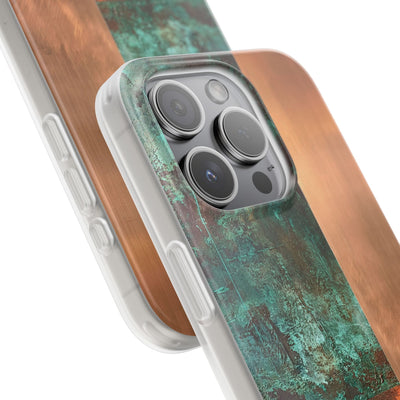 Teal Lite Phone Case for iPhone - Verdigris Copper Slab