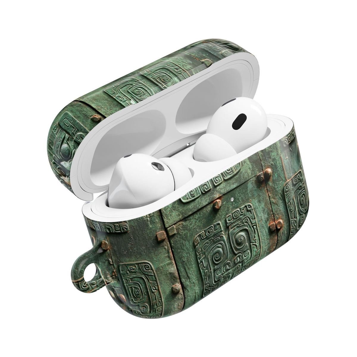 Dynastic Bronze Relief · Hard Case for AirPods & AirPods Pro · Green