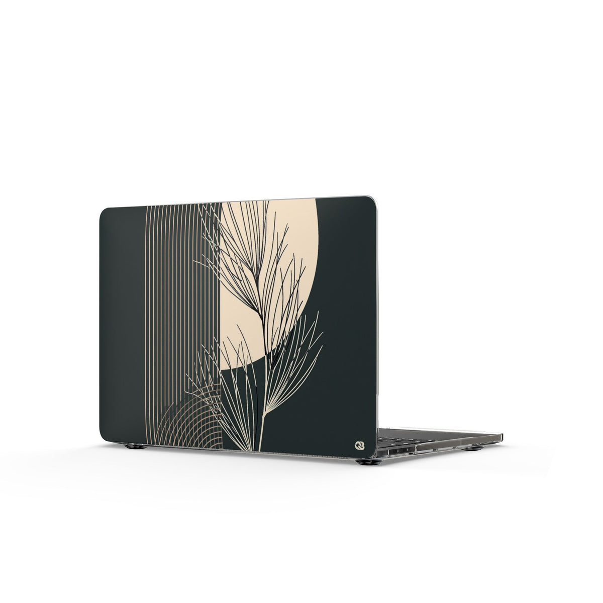 Botanical Crescent Linework · Clear Hard Case for MacBook · Green