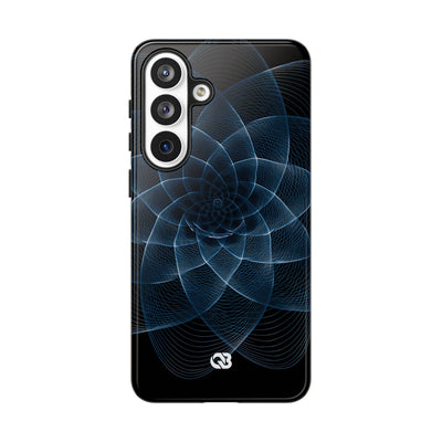 Blue Tough Phone Case for Samsung - Cobalt Geometric Bloom