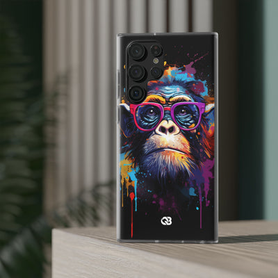 Neon Splatter Primate · Soft Telefoncover til Samsung