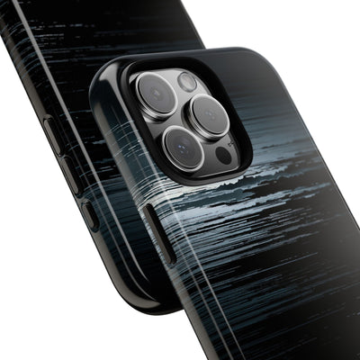 Black Tough Phone Case for iPhone - Frozen Signal Glitch
