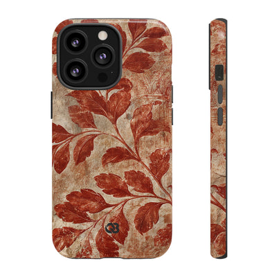 Terracotta Botanical Fresco · Tough Phone Case for iPhone · Red