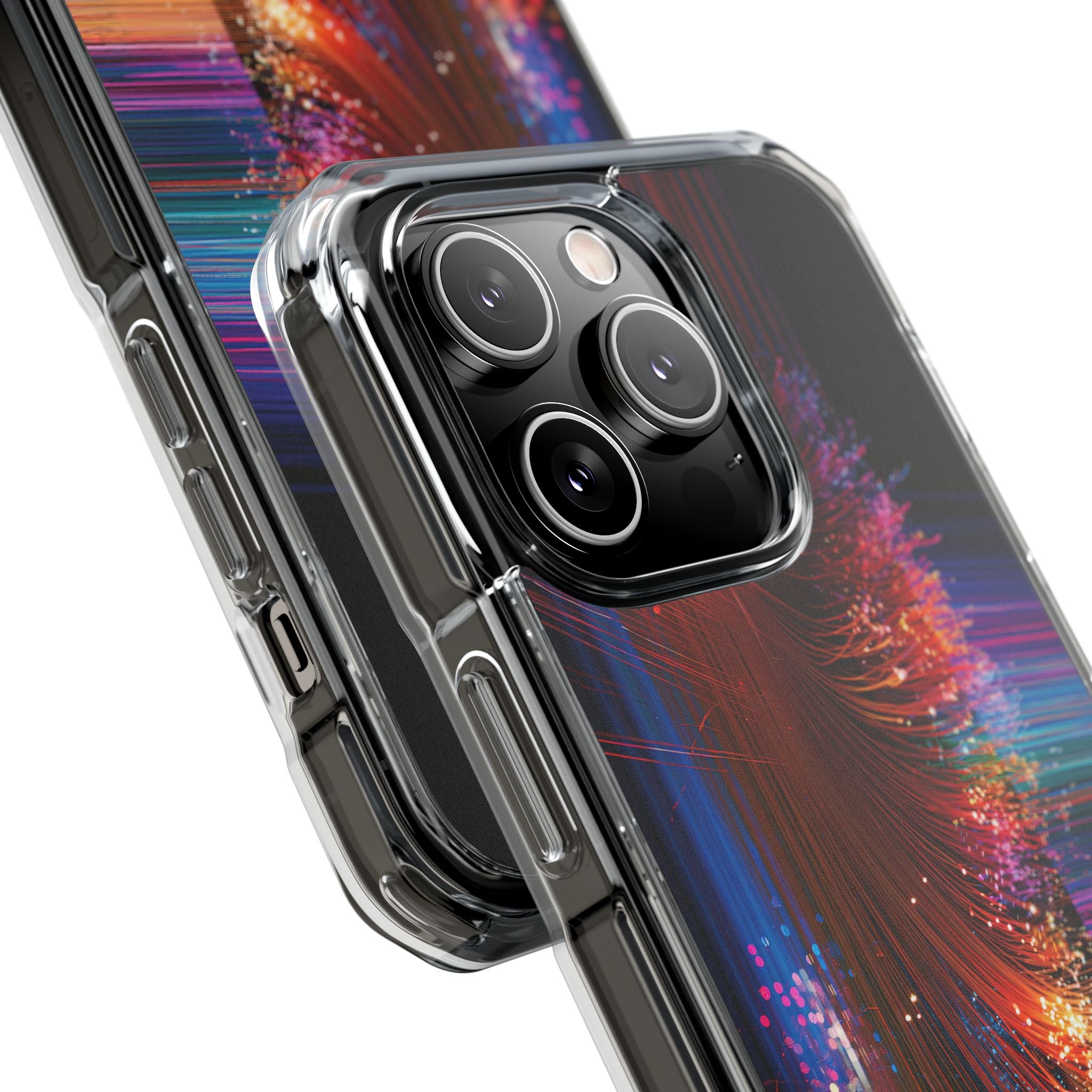 Black Impact MagSafe Phone Case for iPhone - Cyber Optic Streak