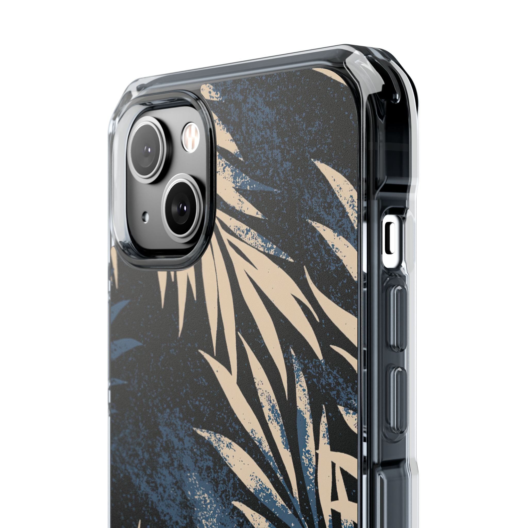 Blue Impact MagSafe Phone Case for iPhone - Midnight Indigo Palm