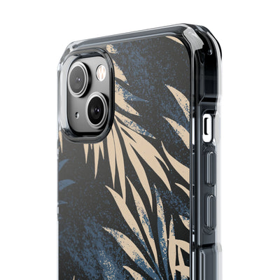 Blue Impact MagSafe Phone Case for iPhone - Midnight Indigo Palm