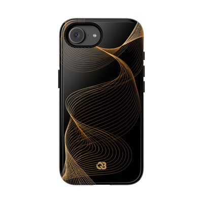 Golden Contour Flow · Tough Phone Case for iPhone · Black