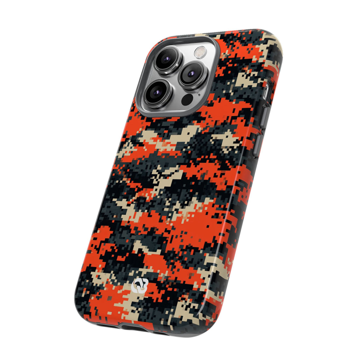Signal Pixel Camo · Tough Phone Case for iPhone · Orange