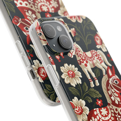 Nordic Dala Meadow · Lite Phone Case for iPhone ·  Red