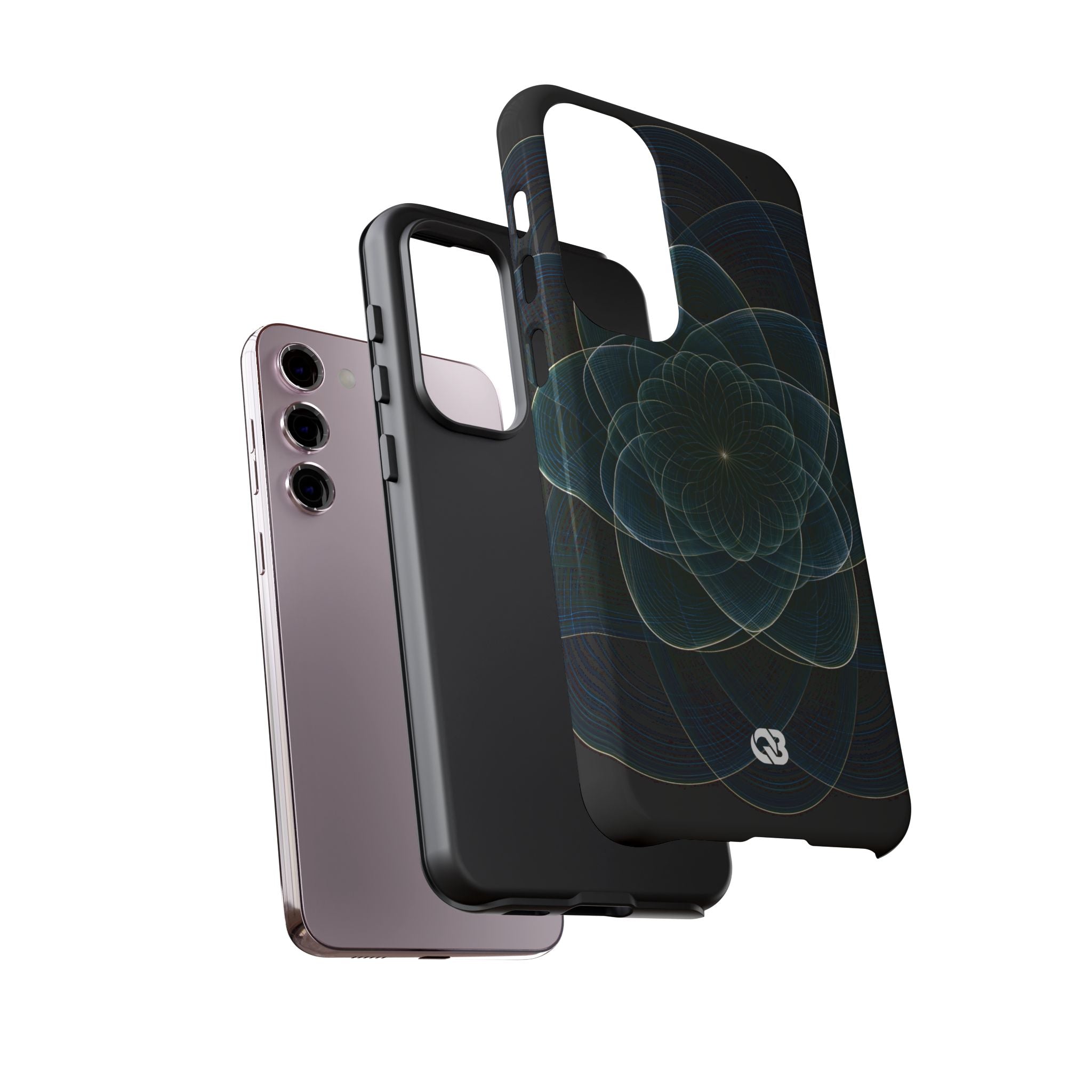 Blue Tough Phone Case for Samsung - Celestial Wireframe Bloom