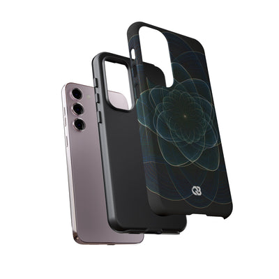 Blue Tough Phone Case for Samsung - Celestial Wireframe Bloom