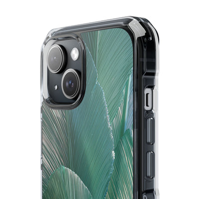 Translucent Fan Palm · Clear Impact Magnetic Phone Case for iPhone · Teal