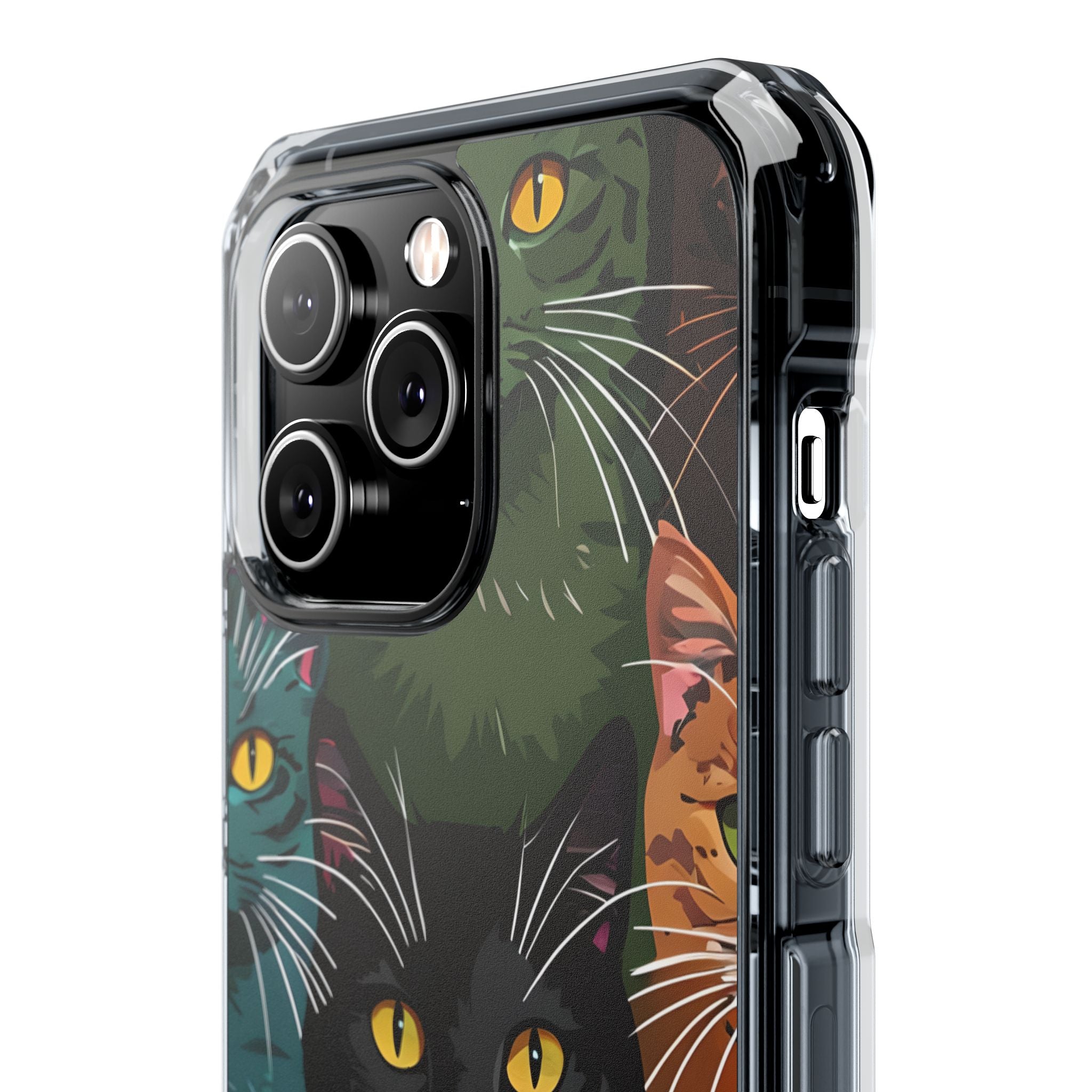 Teal Cat Grid iPhone 14 Pro Max Case - Impact