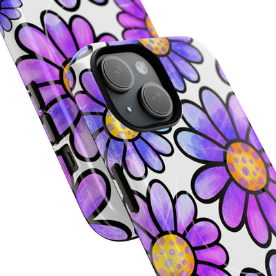 Violet Grunge Bloom · Tough+ Handyhülle für iPhone · Magsafe