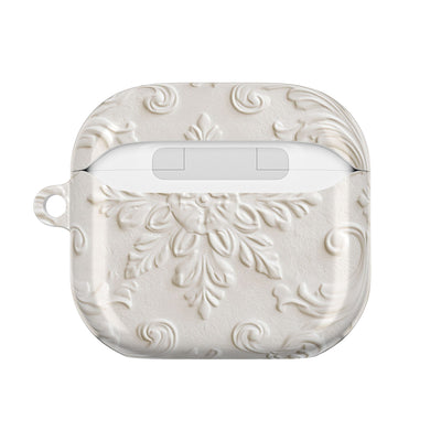Ivory Baroque Relief · Hard Case for AirPods & AirPods Pro · White