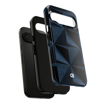 Blue Tough Phone Case for Google Pixel - Indigo Basalt Facets