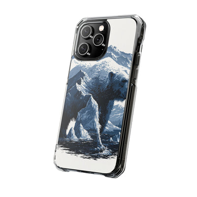 Fjord Summit Bear · Clear Impact Magnetic Phone Case for iPhone · Blue