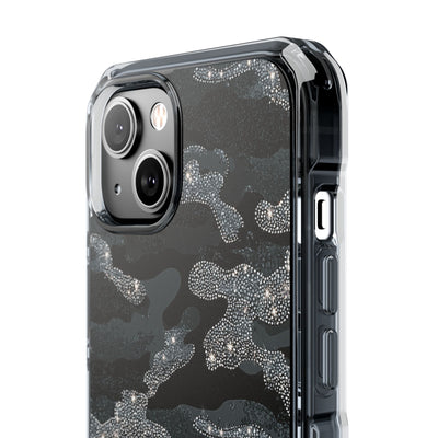 Glitter Shadow Camo · Clear Impact Magnetic Phone Case for iPhone · Black
