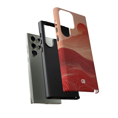 Red Tough Phone Case for Samsung - Crimson Ridge Lines