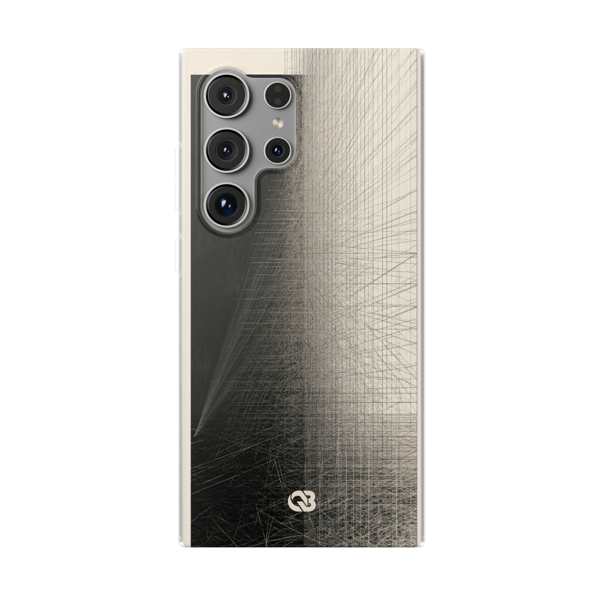 Beige Lite Phone Case for Samsung - Brutalist Graphite Grid