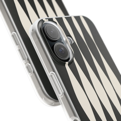 Black Lite Phone Case for iPhone - Ivory Spindle Grid