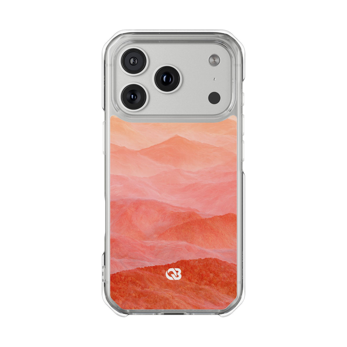Alpenglow Ridge Vista · Clear Impact Magnetic Phone Case for iPhone · Orange