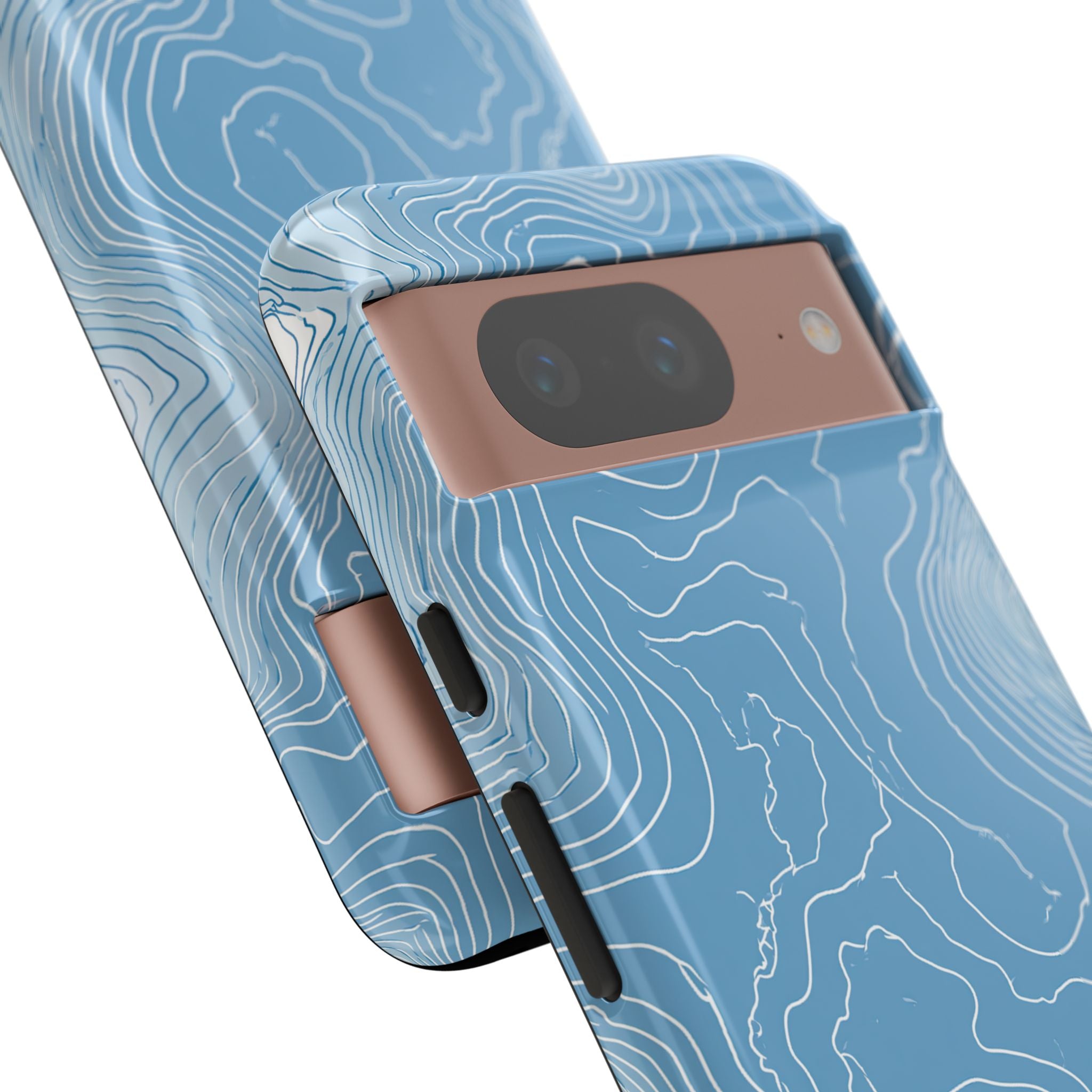 Blue Tough Phone Case for Google Pixel - Glacial Ridge Topo