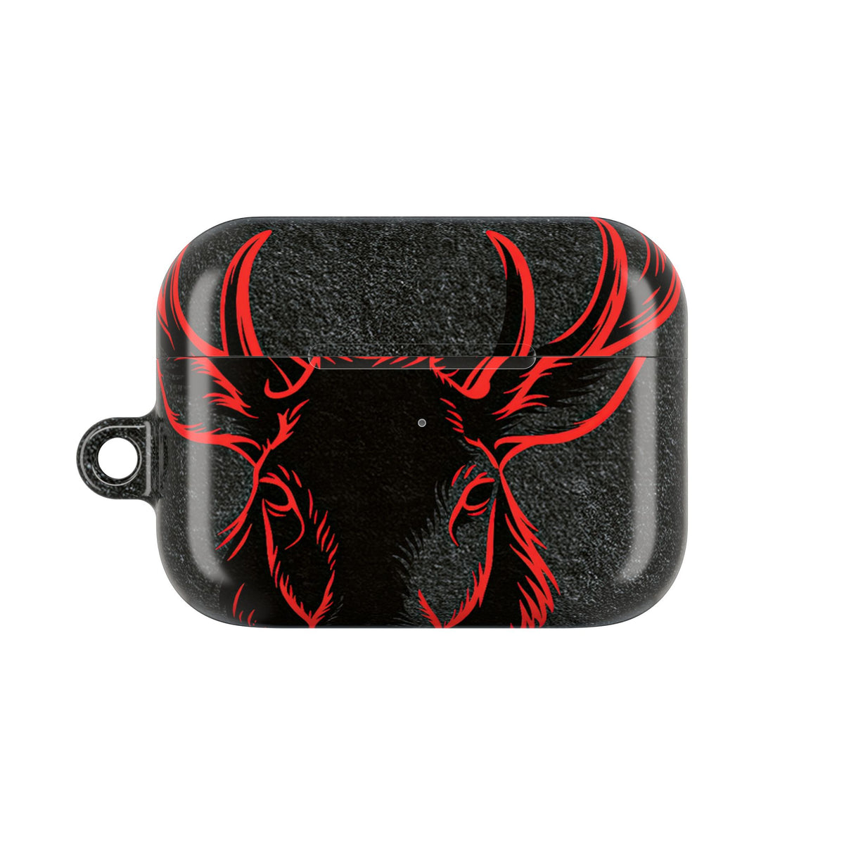 Nordic Crimson Stag · Hard Case for AirPods & AirPods Pro · Black