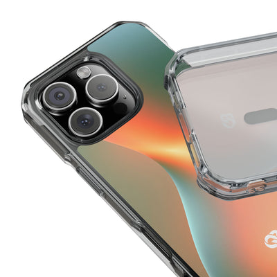 Radiant Contour · Clear Impact Magnetic Phone Case for iPhone · Orange