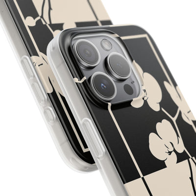 Beige Lite Phone Case for iPhone - Nocturnal Orchid Frame
