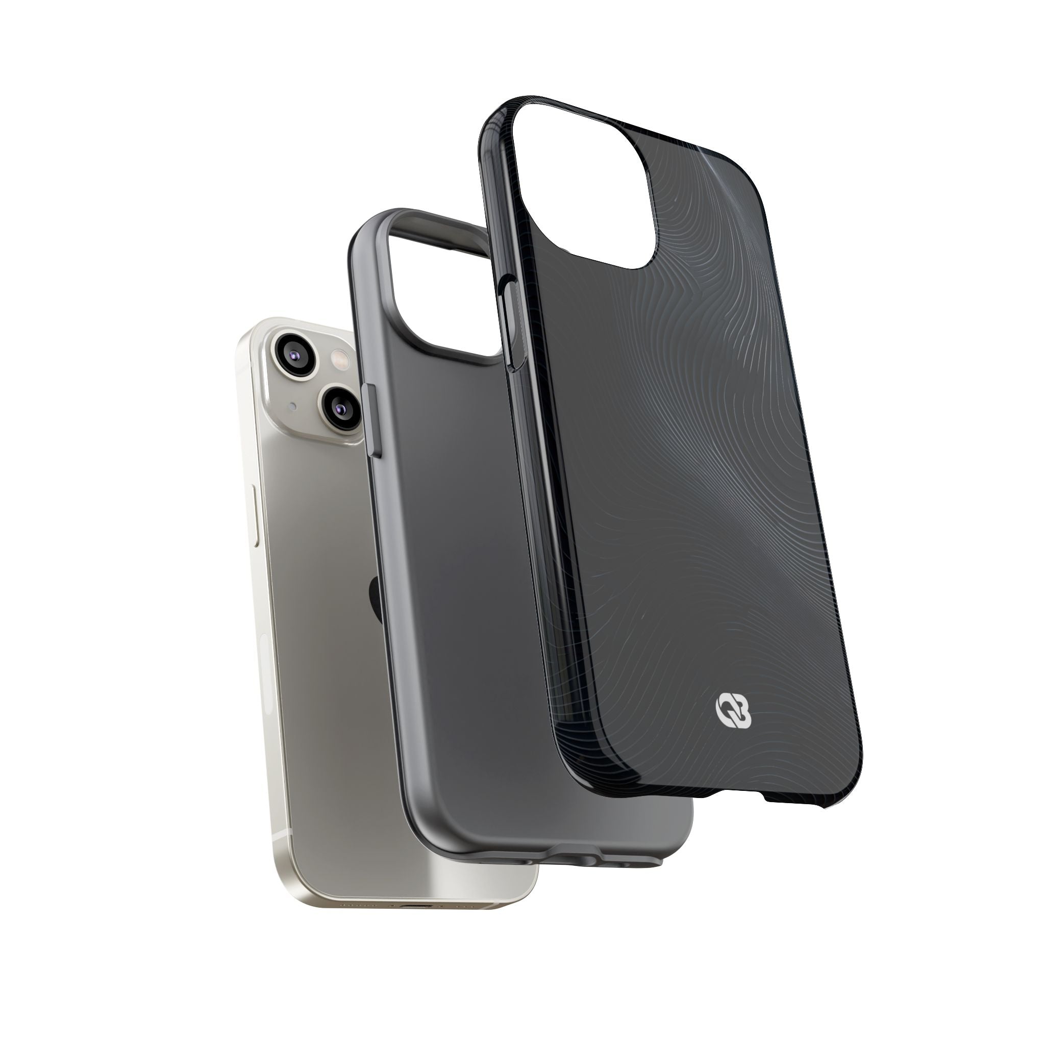 Black Tough Phone Case for iPhone - Obsidian Ridge Flux