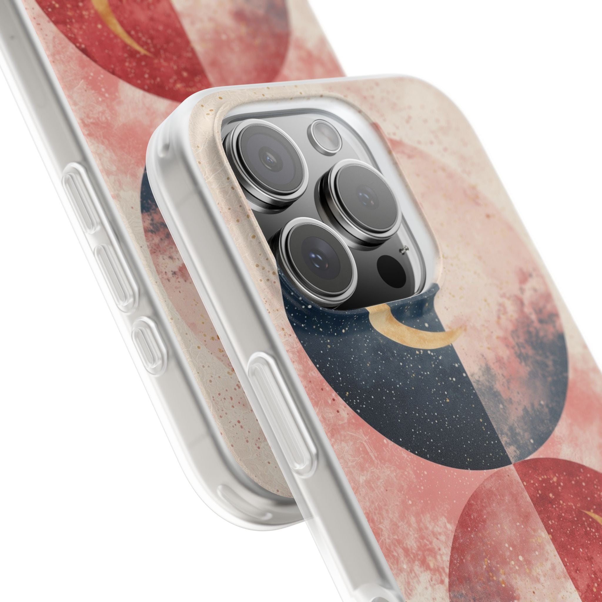 Golden Crescent Circles iPhone 16 Pro Skal - Mjuk