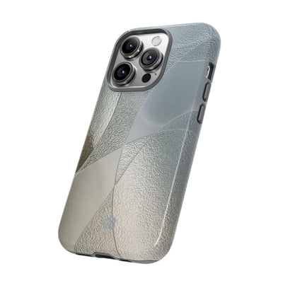 Silver Tough Phone Case for iPhone - Frosted Silver Mosaic