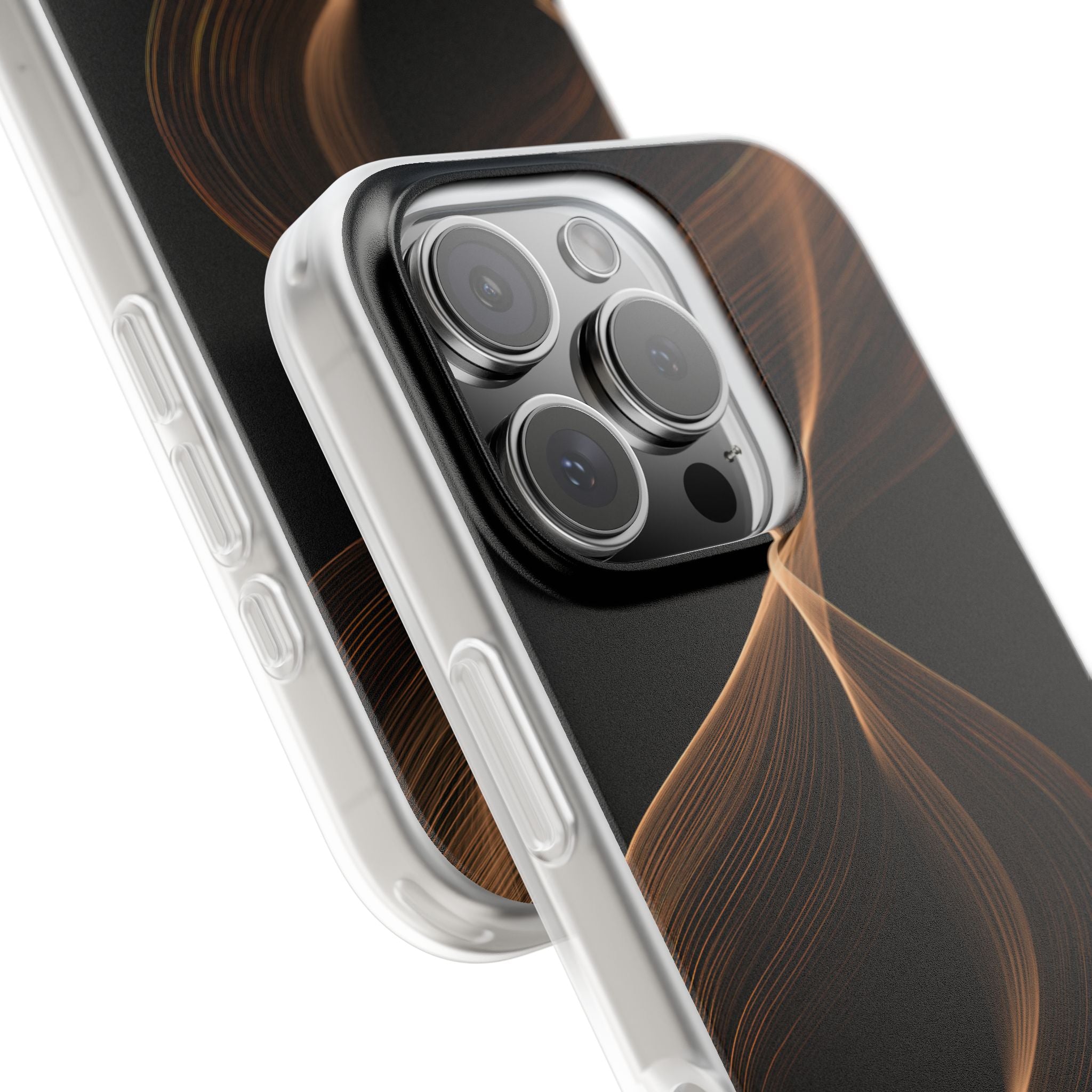 Brown Lite Phone Case for iPhone - Copper Silk Wave
