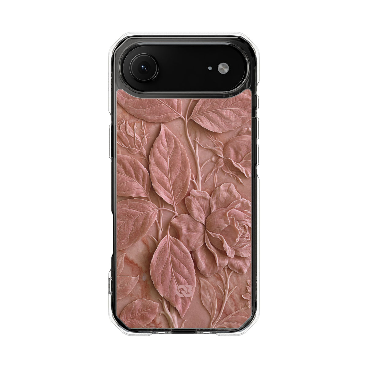 Blush Rose Relief · Clear Impact Magnetic Phone Case for iPhone · Pink