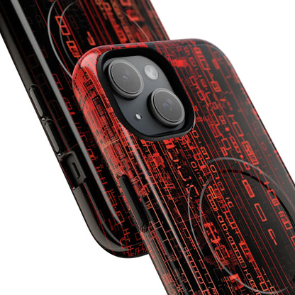 Crimson Glyphs iPhone 15 Case - Tough+