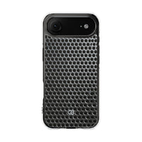 Silver Impact MagSafe Phone Case for iPhone - Brutalist Steel Mesh