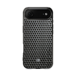 Silver Impact MagSafe Phone Case for iPhone - Brutalist Steel Mesh