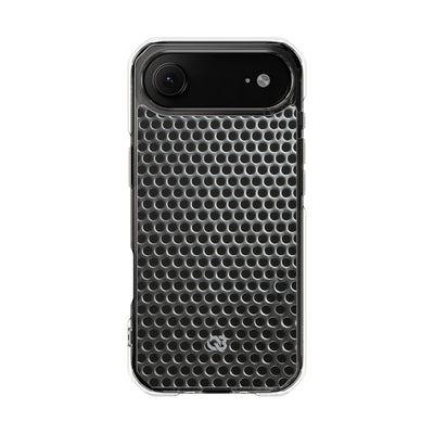 Silver Impact MagSafe Phone Case for iPhone - Brutalist Steel Mesh