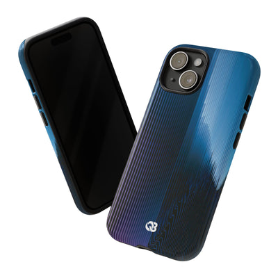 Blue Tough Phone Case for iPhone - Indigo Distortion Wave