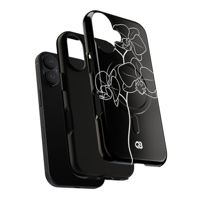 Black Tough 2.0 Magsafe Phone Case for iPhone - Noir Alabaster Orchid